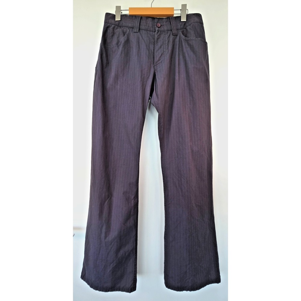 French Connection Navy Blue Pinstripes Chino Trousers Wide Leg Straight Y2K